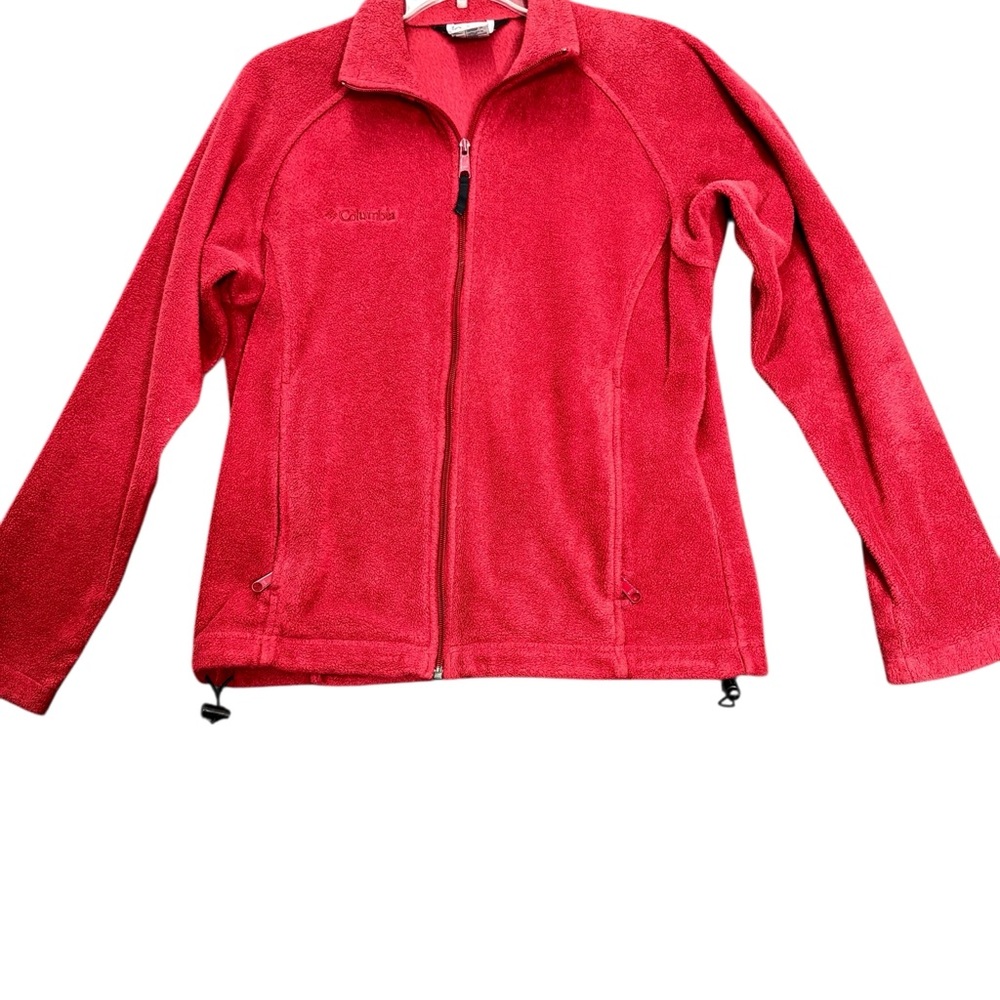 Columbia Women’s Sz Medium Sweater Red 1/4 Zip Long Sleeve Fleece
